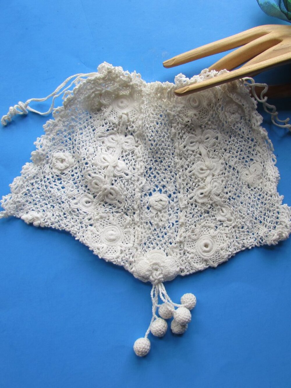 Vintage Crochet Pouch Necessary Bag Pristine White